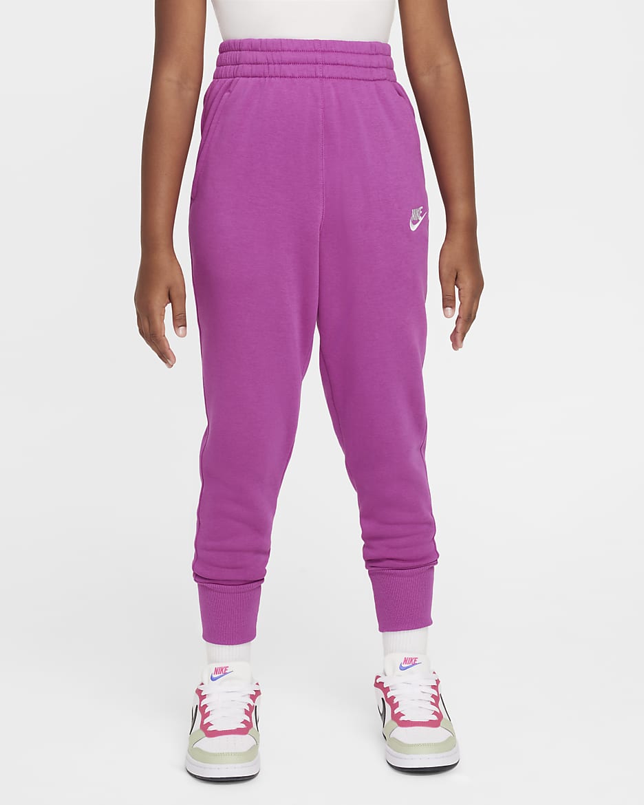 Nike Sportswear Club Fleece Older Kids Girls High Waisted Fitted Trousers. Nike AT